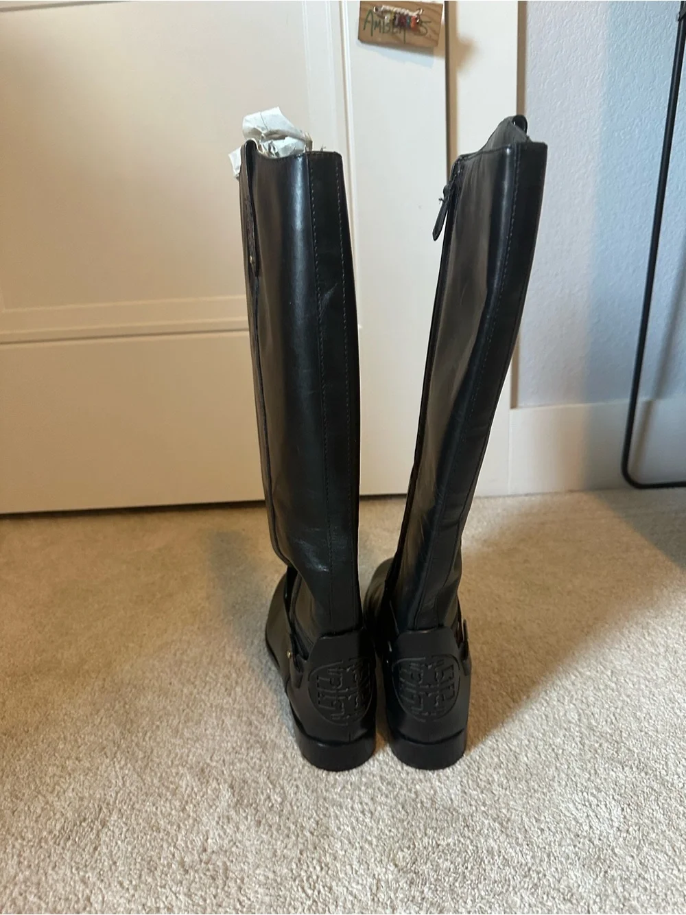 Tory Burch Black Leather Over-the-Knee Riding Boots